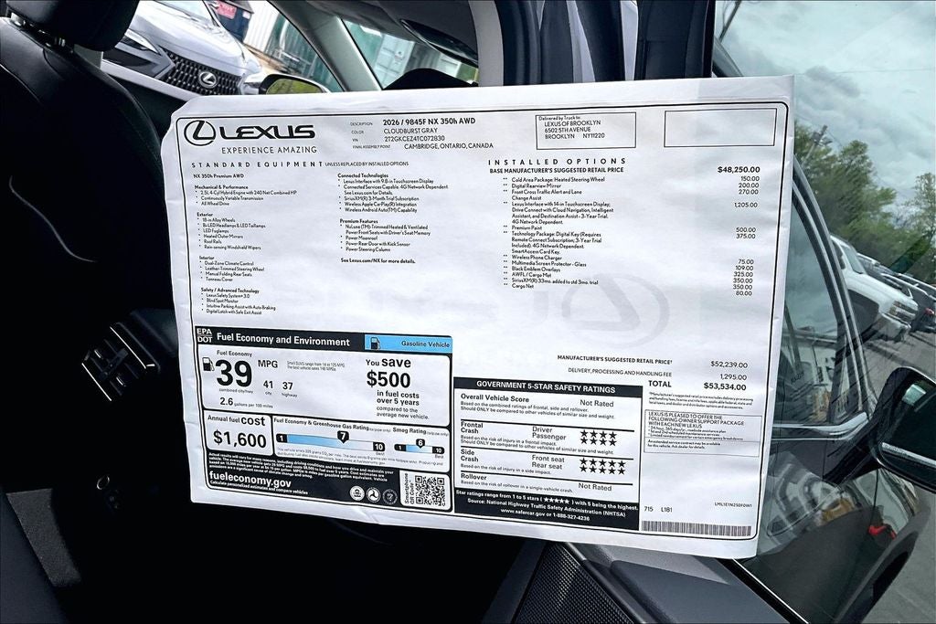 2026 Lexus NX 350h Premium