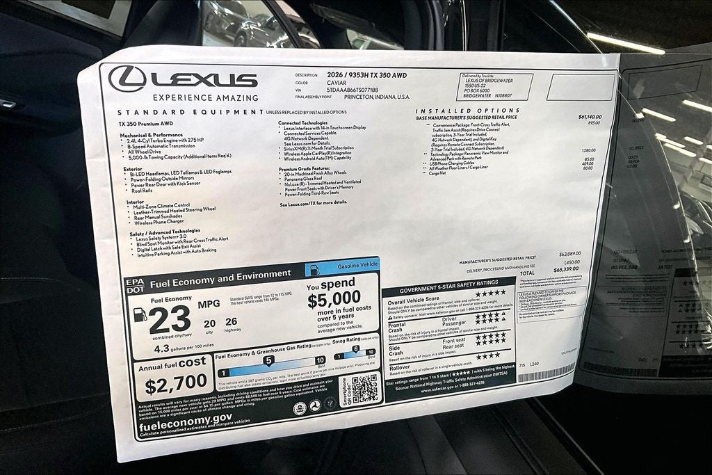 2026 Lexus TX 350 Premium