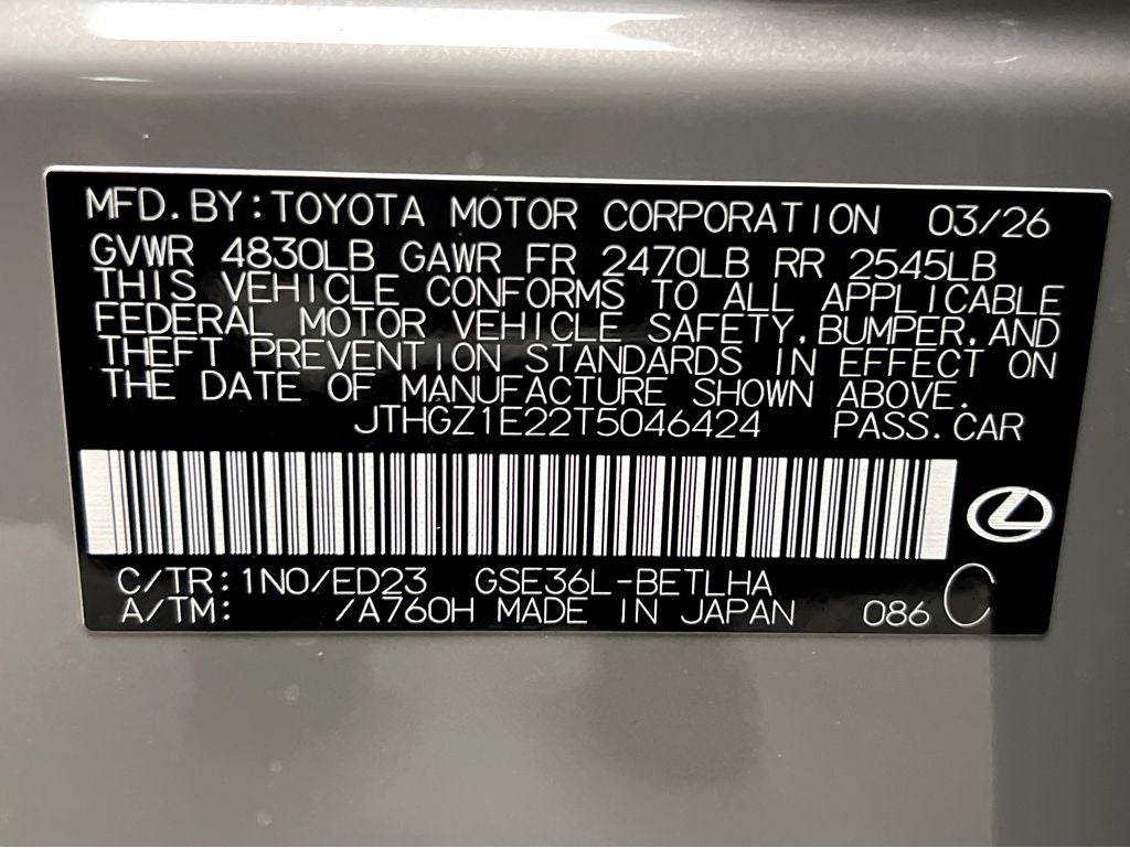 2026 Lexus IS 350 F SPORT